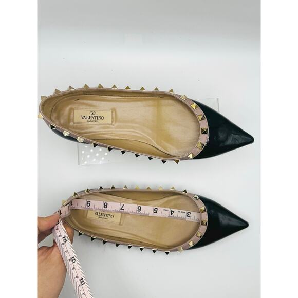 Valentino Garavani Black Patent Rockstud Ballet Flats size 38 - Picture 7 of 13